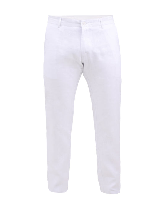 Pantalón en lino blanco